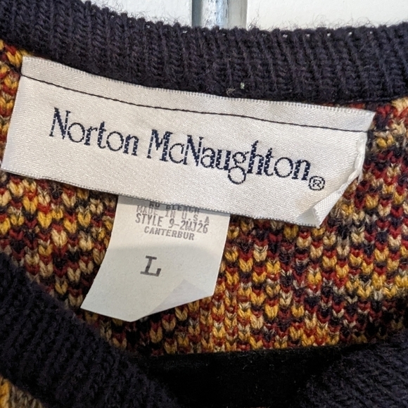😄 Norton McNaughton vintage paisley cardigan sweater sz L - Picture 3 of 6